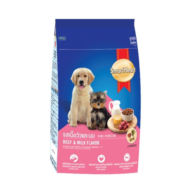 smart heart dog food beef and milk flavour