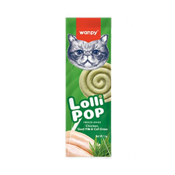 Wanpy Freeze Dried Swirolpop cat treat lollipop with Chicken ,Goat Milk & cat grass